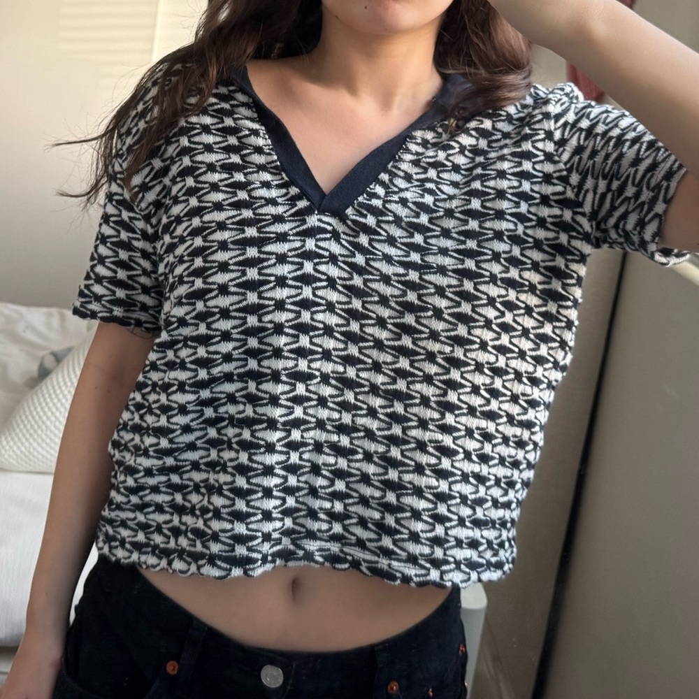 Zara Navy Knit Polo